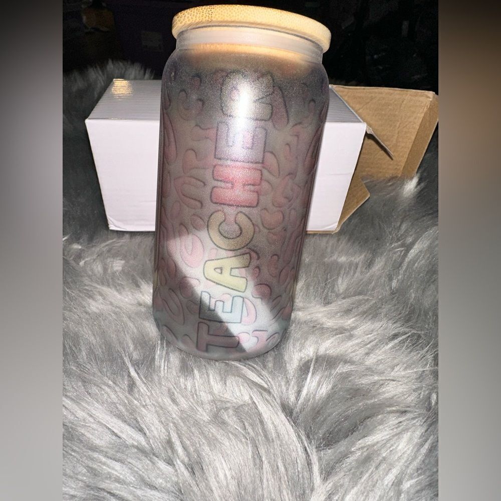 Brand new Glass “Teacher” Cup.